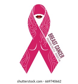 Breast cancer campaign graphic design, Vector illustration
