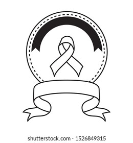 breast cancer campaign ribbon in circular frame vector illustration design