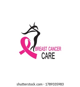 Breast Cancer Care Logo Vector Template