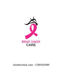 Breast Cancer Care Logo Vector Template