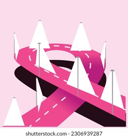 Breast cancer concept. breastcancer  awarness , illustration. vector