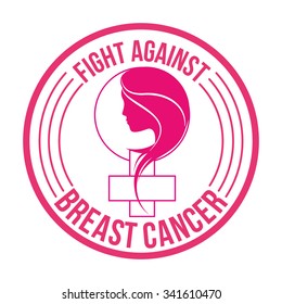 Breast Cancer concept with fight icons design, vector illustration 10 eps graphic.