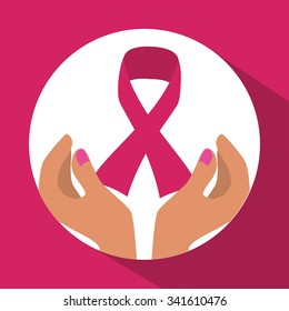 Breast Cancer concept with fight icons design, vector illustration 10 eps graphic.