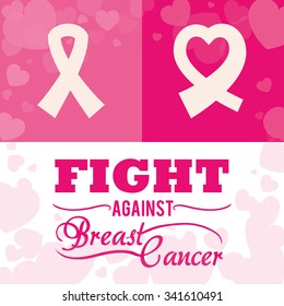 Breast Cancer concept with fight icons design, vector illustration 10 eps graphic.