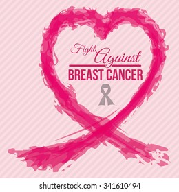 Breast Cancer concept with fight icons design, vector illustration 10 eps graphic.