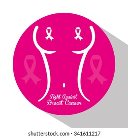Breast Cancer concept with fight icons design, vector illustration 10 eps graphic.
