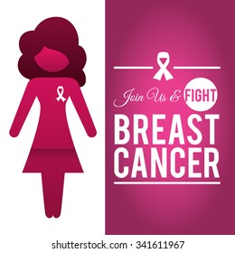 Breast Cancer concept with fight icons design, vector illustration 10 eps graphic.