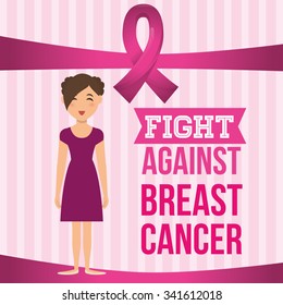Breast Cancer concept with fight icons design, vector illustration 10 eps graphic.