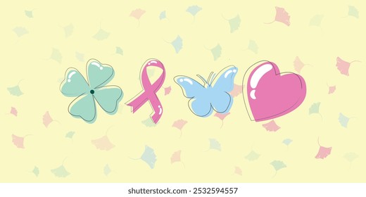 Breast Cancer Day Icon Symbolic Illustration Vector