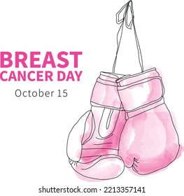 Breast Cancer Day. October 15. Idea for postcard, calendar, poster, social media