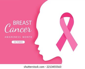 Breast cancer day.World breast cancer awareness month.Pink October.Pink ribbon.