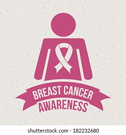 Breast cancer design over beige background, vector illustration