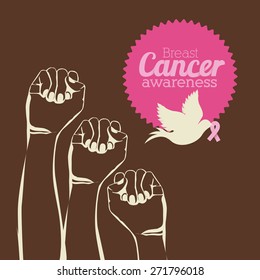 Breast cancer design over brown background, vector illustration