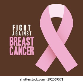 Breast cancer design over brown background, vector illustration