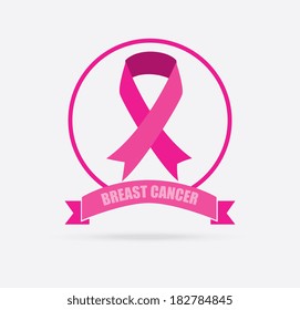 Breast cancer design over gray background, vector illustration