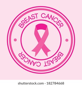 Breast cancer design over pink background, vector illustration