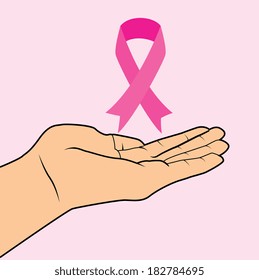 Breast cancer design over pink background, vector illustration