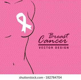 Breast cancer design over pink background, vector illustration