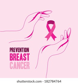 Breast cancer design over pink background, vector illustration