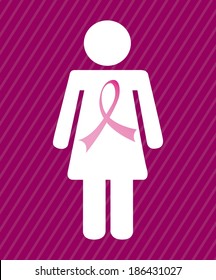 Breast cancer design over pink background, vector illustration