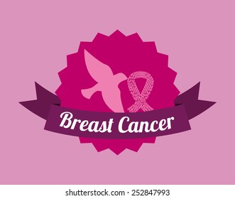 Breast cancer design over pink background, vector illustration.