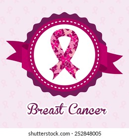 Breast cancer design over pink background, vector illustration.