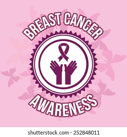 Breast cancer design over pink background, vector illustration.