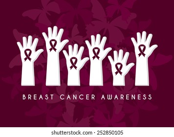 Breast cancer design over pink background, vector illustration.