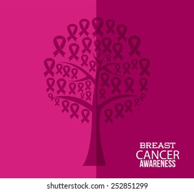 Breast cancer design over pink background, vector illustration.