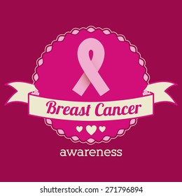Breast cancer design over pink background, vector illustration