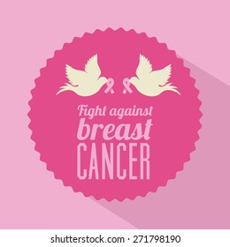 Breast cancer design over pink background, vector illustration