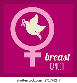 Breast cancer design over pink background, vector illustration