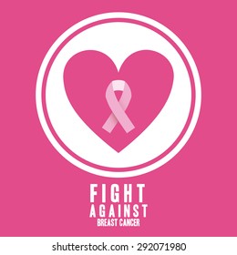 Breast cancer design over pink background, vector illustration