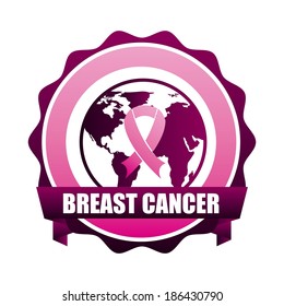 Breast cancer design over white background, vector illustration