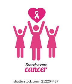 Breast cancer design over white background, vector illustration