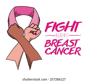 Breast cancer design over white background ,vector illustration.