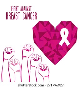 Breast cancer design over white background, vector illustration
