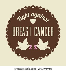 Breast cancer design over white background, vector illustration