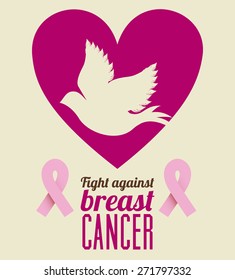 Breast cancer design over white background, vector illustration