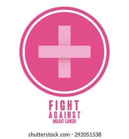 Breast cancer design over white background, vector illustration