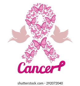 Breast cancer design over white background, vector illustration