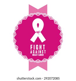 Breast cancer design over white background, vector illustration