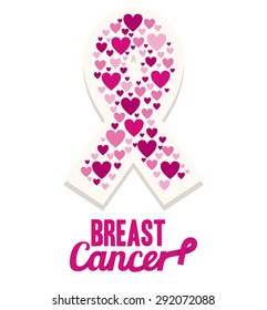 Breast cancer design over white background, vector illustration