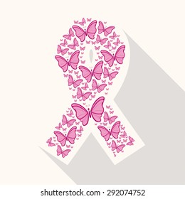 Breast cancer design over white background, vector illustration