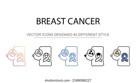 Breast Cancer icon design with white background stock illustration