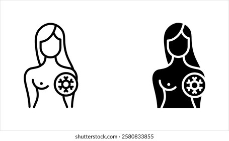 Breast Cancer icon set, diagnostic and treatment, Medical icons. vector illustration on white background