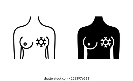 Breast Cancer icon set, diagnostic and treatment, Medical icons. vector illustration on white background