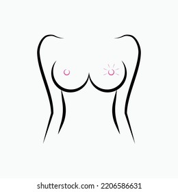Breast Cancer Icon. Symbol of Women's Health Care and Concern.