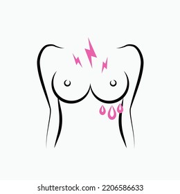 Breast Cancer Icon. Symbol of Women's Health Care and Concern.
