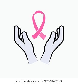 Breast Cancer Icon. Symbol of Women's Health Care and Concern.